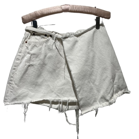 GRLFRND x Revolve Ella Reconstructed Wrap Skirt Size 25 - Picture 4 of 12